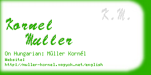 kornel muller business card